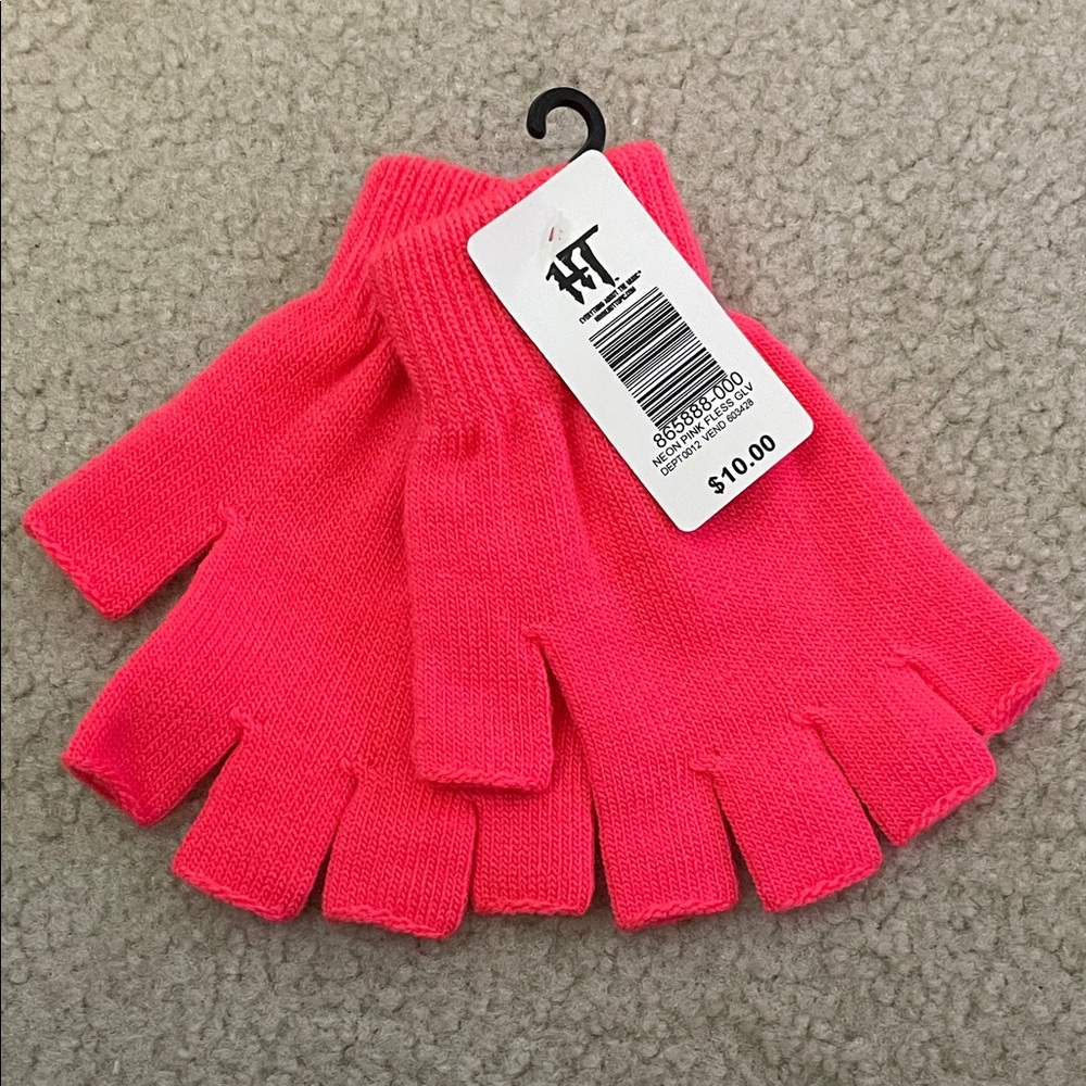 Hot Topic Neon Pink Fingerless Gloves